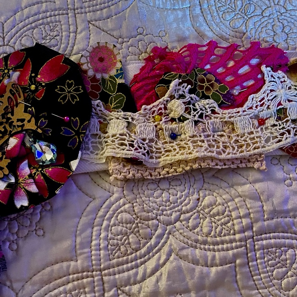 Boho gypsy belts and headbands unique handmade upcycled materials - Picture 3 of 5